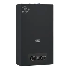 Газовая колонка Koer KWH.G0110 BLACK дымоходная 10 л/мин, цвет черный (KR5554) №1