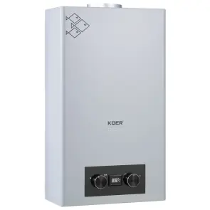 Газова колонка KOER KWH.G0110 GRAY димохідна 10 л/хв, колір сірий (KR5555) №1