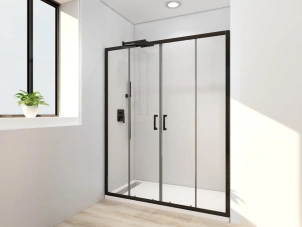 Дверь в нишу Mixxus Premium DIVERSE SD01-160x185-TR Black прозрачное стекло 5мм (MI6879) №5