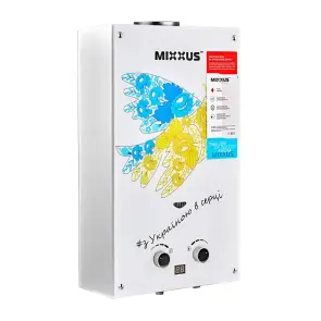 Газовая колонка MIXXUS GWH-0610 BASIC GLASS дымоходная 10 л/мин (панель из стекла с рисунком) (WH00 №1