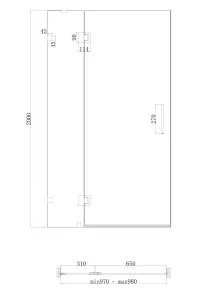 Дверь в нишу Koer SR SD04-100x200-TR-01 прозрачное стекло Easy Clean 10мм, хром (KR5386) №3