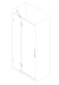 Дверь в нишу Koer SR SD04-100x200-TR-01 прозрачное стекло Easy Clean 10мм, хром (KR5386) №14