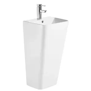 Раковина моноблок Mixxus STYLE-1101 с отверстием под смеситель и переливом 440х380х830mm (MI6696) №1