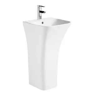 Раковина моноблок Mixxus BEVEL-1101 с отверстием под смеситель и переливом 450х435х835mm (MI6697) №1