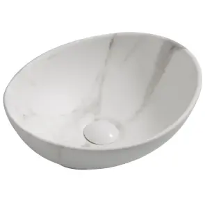 Раковина накладная MIXXUS PREMIUM ELLIPSE-0108 MARBLE 400х330х145mm (MP6526) №1
