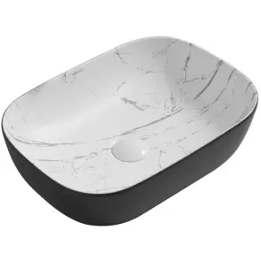 Раковина накладна MIXXUS PREMIUM DIVERSE-0112 MARBLE-BLACK 455х325х135mm (MP6541) №1