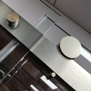 Дверь в нишу Koer SR SD01-120x200-TR-02 прозрачное стекло Easy Clean 8мм, никель (KR5379) №11