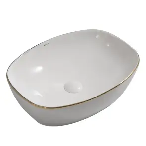 Раковина накладна Mixxus Premium DIVERSE-0109 EDGE GOLD 500х380х140mm (MP6548) №1