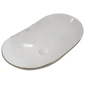 Раковина накладная MIXXUS PREMIUM WAVE-0105 EDGE GOLD 620х360х160mm (MP6557) №1
