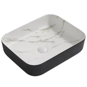Раковина накладна MIXXUS PREMIUM DIVERSE-0110 MARBLE-BLACK 500х390х130mm (MP6517) №1