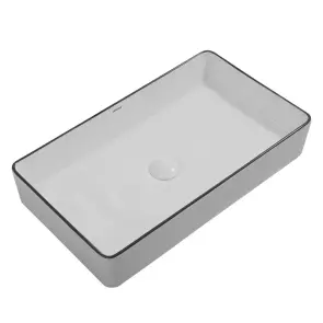 Раковина накладная Mixxus Premium QUADRO-0107 EDGE BLACK 600х340х110mm (MP6521) №1