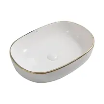 Раковина накладна Mixxus Premium ELLIPSE-0105 EDGE GOLD 600х400х150mm (MP6564)