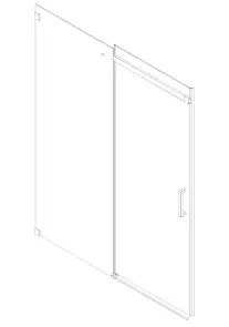 Дверь в нишу Koer SR SD02-140x200-TR-01 прозрачное стекло Easy Clean 8мм, хром (KR5383) №8