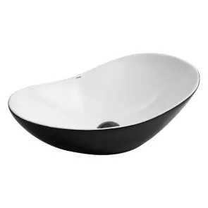 Раковина накладная Mixxus Premium WAVE-0105 WHITE-BLACK 620х360х160mm (MP6558) №1