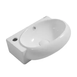 Раковина підвісна Mixxus Premium DIVERSE-1201-R 400х215х140mm з отвором під змішувач та перелив №1