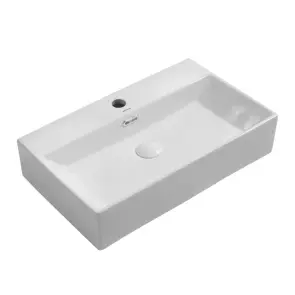 Раковина підвісна Mixxus Premium QUADRO-0206 600х360х130mm з отвором під змішувач та переливом №1