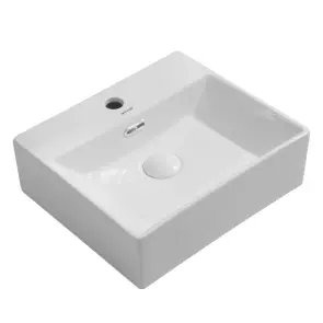 Раковина підвісна Mixxus Premium QUADRO-0205 410х360х130mm з отвором під змішувач та переливом №1