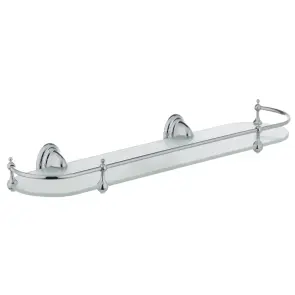 Скляна полиця у ванну кімнату з обмежувачем Zerix LR1507 (LL1406) №1