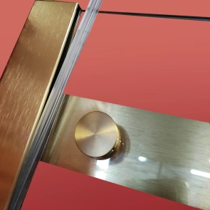 Дверь в нишу Koer SR SD01-120x200-TR-12 прозрачное стекло Easy Clean 8мм, матовое золото (KR5377) №16