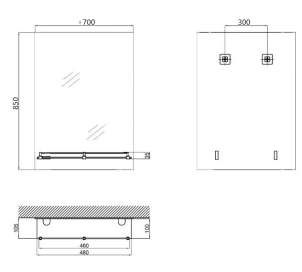 Зеркало настенное Zerix SANSA MRZ05-700x850x105 прямоугольное с полкой (ZX5629) №2
