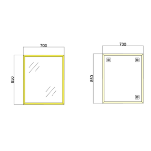 Зеркало настенное Zerix FONTE MRZ09-700x850-REVERSE GOLD прямоугольное в золотой раме (ZX5639) №3