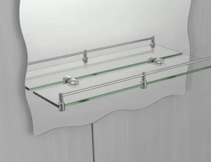 Зеркало настенное Zerix MIRRA MRZ02-600x850x105 прямоугольное с дугообразным верхом, фигурными бока №2