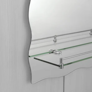 Зеркало настенное Zerix MIRRA MRZ02-600x850x105 прямоугольное с дугообразным верхом, фигурными бока №4