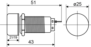TY 19C-S11/1 Кнопка металева Повернення поворотом 1NO+1NC. №5