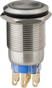 TYJ 19-272 Кнопка металева пласка з підсвічуванням, 2NO+2NC, червона 12V. №3