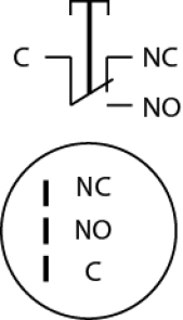 TYJ 19-211 Кнопка металева пласка, 1NO+1NC. №6