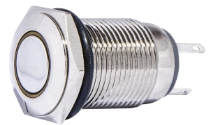 TYJ 16-261 Кнопка металева пласка з підсвічуванням, 1NO+1NC, жовта 220V. №2