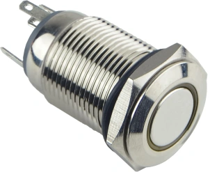 TYJ 16-261 Кнопка металева пласка з підсвічуванням, 1NO+1NC, жовта 220V. №3