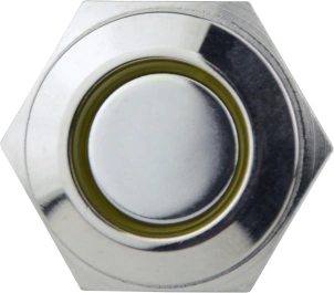 TYJ 16-261 Кнопка металева пласка з підсвічуванням, 1NO+1NC, жовта 220V. №4