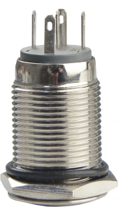 TYJ 16-261 Кнопка металева пласка з підсвічуванням, 1NO+1NC, жовта 220V. №7