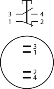 TYJ 22-231 Кнопка металева опукла, 1NO+1NC. №5