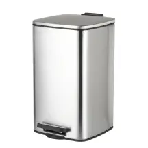 Відро для сміття з плавним закриттям квадратне Zerix Kubix-TC0108 SS Color 8л колір нержавійка (ZX589