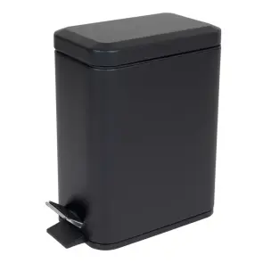 Мусорное ведро с плавным закрытием прямоугольное Zerix Sansa-TC0105 Black 5 л цвет черный (ZX5894) №1
