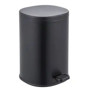 Мусорное ведро с плавным закрытием овальное Zerix Prime-TC0105 Black 5л цвет черный (ZX5902) №1