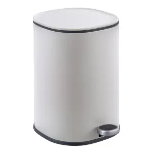 Мусорное ведро с плавным закрытием овальное Zerix Prime-TC0105 White 5л цвет белый (ZX5901) №1