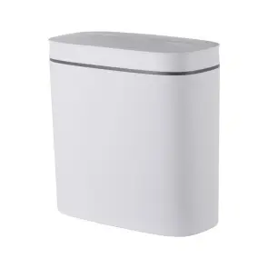 Мусорное ведро сенсорное овальное Mixxus Flat-TC0109 White 9 л цвет белый (MI7074) №1