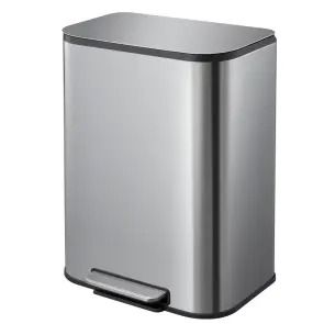 Мусорное ведро с плавным закрытием прямоугольное Mixxus Cubic-TC0105 SS Color 5л цвет нержавейка (M №1