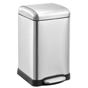 Мусорное ведро с плавным закрытием квадратное Mixxus Style-TC0106 SS Color 6л цвет нержавейка (MI70 №1