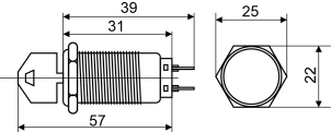 TY 19C-K11/3 Кнопка металева з ключем 3-и позиційна 2NO+2NC. №6