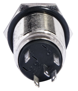 TYJ 16-261 Кнопка металева пласка з підсвічуванням, 1NO+1NC, зелена 220V. №5