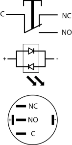 TYJ 16-261 Кнопка металева пласка з підсвічуванням, 1NO+1NC, зелена 220V. №7