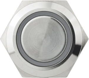 TYJ 19-271 Кнопка металлическая плоская с подсветкой, 1NO+1NC, красная 24V. №4