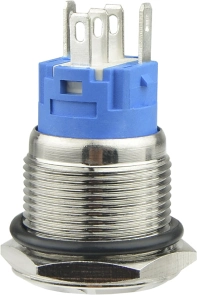 TYJ 19-271 Кнопка металлическая плоская с подсветкой, 1NO+1NC, красная 24V. №6