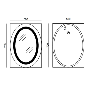 Зеркало Mixxus Plain MV02-50x70 (часы, LED-подсветка, антизапотевка) (MI6010) №2