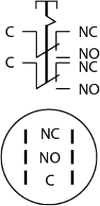 TYJ 19-312 Кнопка металева пласка з фікс., 2NO+2NC. №8
