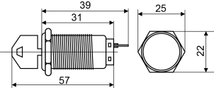 TY 19C-K11/2 Кнопка металева з ключем 2-о позиційна 1NO+1NC. №7